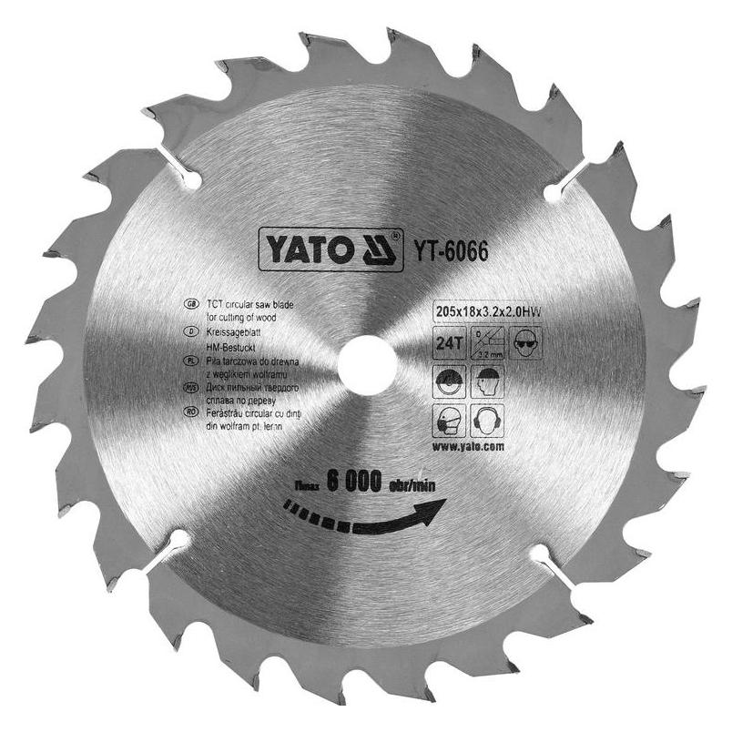 Yato Profi HM Kreissägeblatt 205x18 24T YT-6066 (YT-6066)