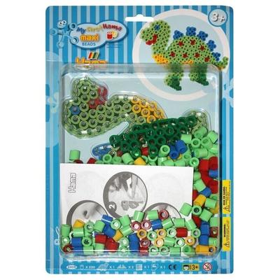 Hama® Bügelperlen Maxi - Blisterset Dino - 1 Stiftplatte Dinosaurier, 250 Perl