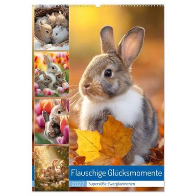 Flauschige Glücksmomente (Wandkalender 2027 DIN A2 hoch), CALVENDO Monatskalender