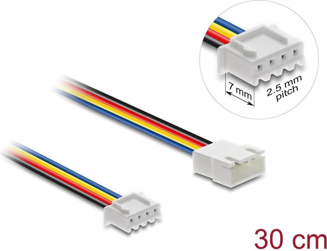 Delock verlengkabel voor ventilator, JST PWM naar 4-polige connector, 30 cm