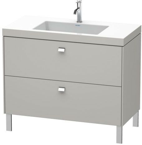 Duravit Brioso c-bonded Waschtisch mit Unterbau BR4702N1007, 100x48cm, Betongrau/Chrom, o. Hahnl.