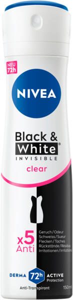 NIVEA Black & White Invisible Clear Deo-Spray 150,0 ml 6545964001
