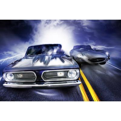 Fototapete PAPERMOON "Autorennen", bunt, B:3m L:2,23m, Vlies, Tapeten