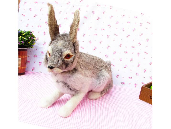 Grand modèle de lapin simulé 44x15x35cm, cadeau d'anniversaire décoratif A2159 pour la décoration de la maison et du jardin