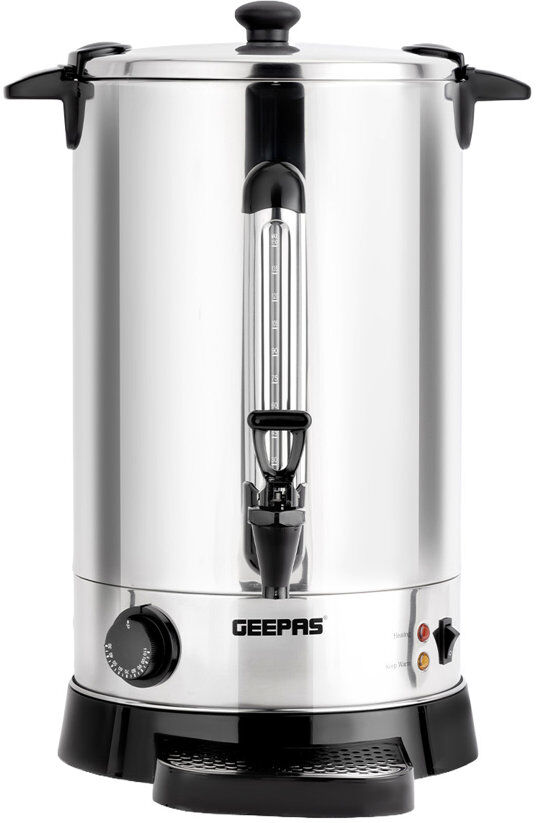 GEEPAS Electric Catering Urn, Instant Hot Water Boiler Dispenser - Tea Urn Kettle Home Brewing Commercial or Office Use with Keep Warm- Easy Pour Tap, Silver 20L