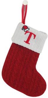 Inspired Living Cozy Knitted Mini Christmas Stocking With AZ Letter, Snowflake Design & Hanging Loop t