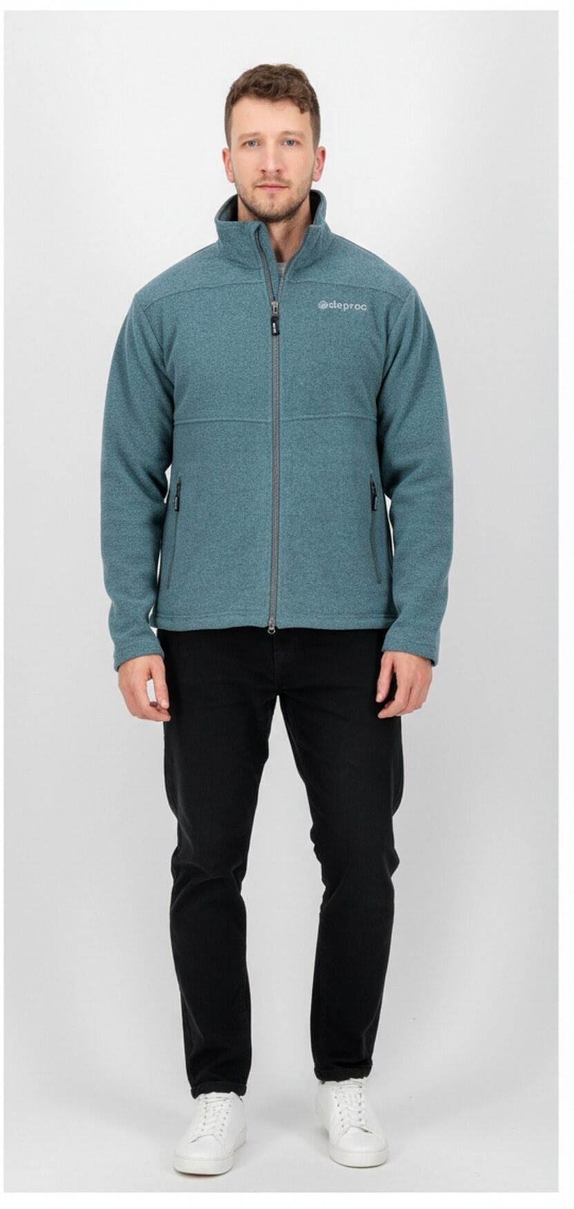 Fleecejacke DEPROC ACTIVE "SEWARD MN II", Herren, Gr. S (48), smoke, Fleece, 100% Polyester, normal hüftbedeckend, gerader Abschluss, Jacken Fleecejacke, mit 2-Wege-Reißverschluss