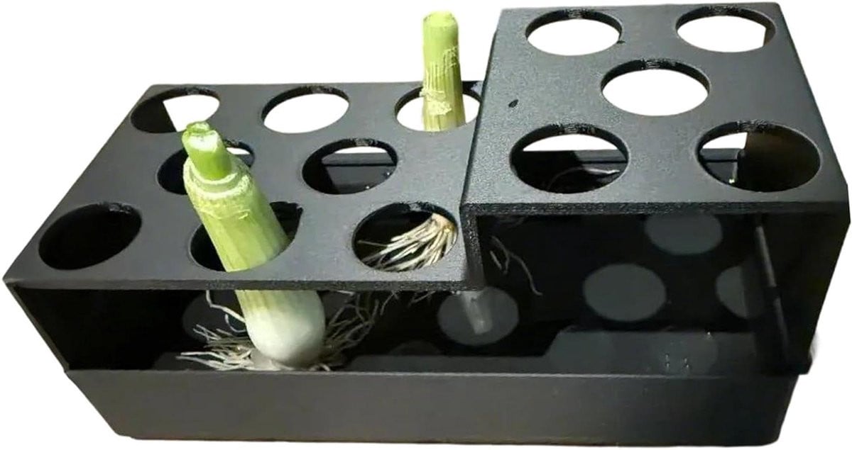 Regeneratieset Groene Uien Kiemcontainer voor Hydrocultuur om Verse Groenten te Kweken met Geoptimaliseerde Ventilatie - 7 x 7,5 x 7 cm