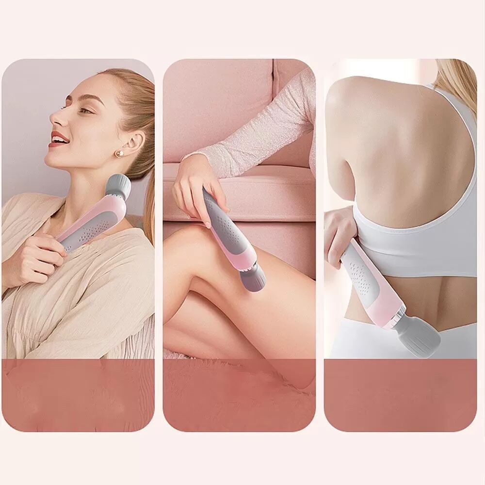 INF Mini Handmassagegerät - Tragbarer elektrischer Massagestab für Tiefenentspannung Rosa
