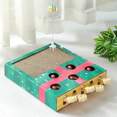 Uplift Essentials 3 In 1 Interactive Whack A Mole Cat Toy And Scratcher green