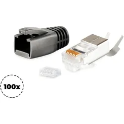 Shiverpeaks -BASIC-S--Netzwerk Modular Stecker RJ45 SET für Verlegekabel bis AWG 23, Stecker mit Zugentlastu... (Netzwerkkabel Stecker), Zubehör Netzwerk