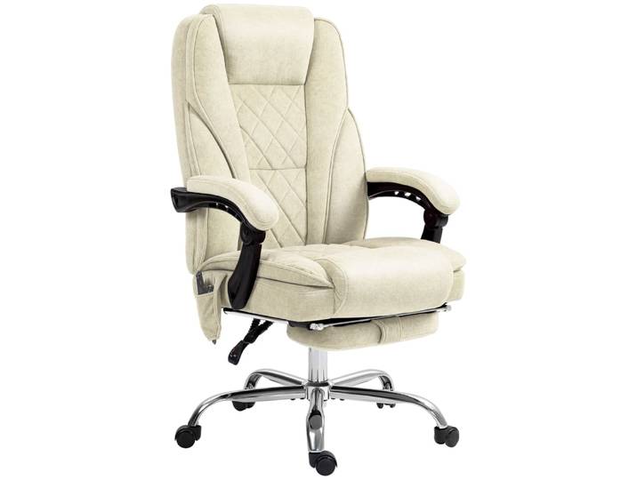 Chaise de bureau velours beige 67x72x119 cm
