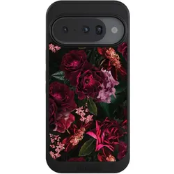 Nivocase Hülle für Google Pixel 10 Handyhülle NIVOcore Case Schwarz Blumen Blüte Rose (Google Pixel 10), Smartphone Hülle, Schwarz