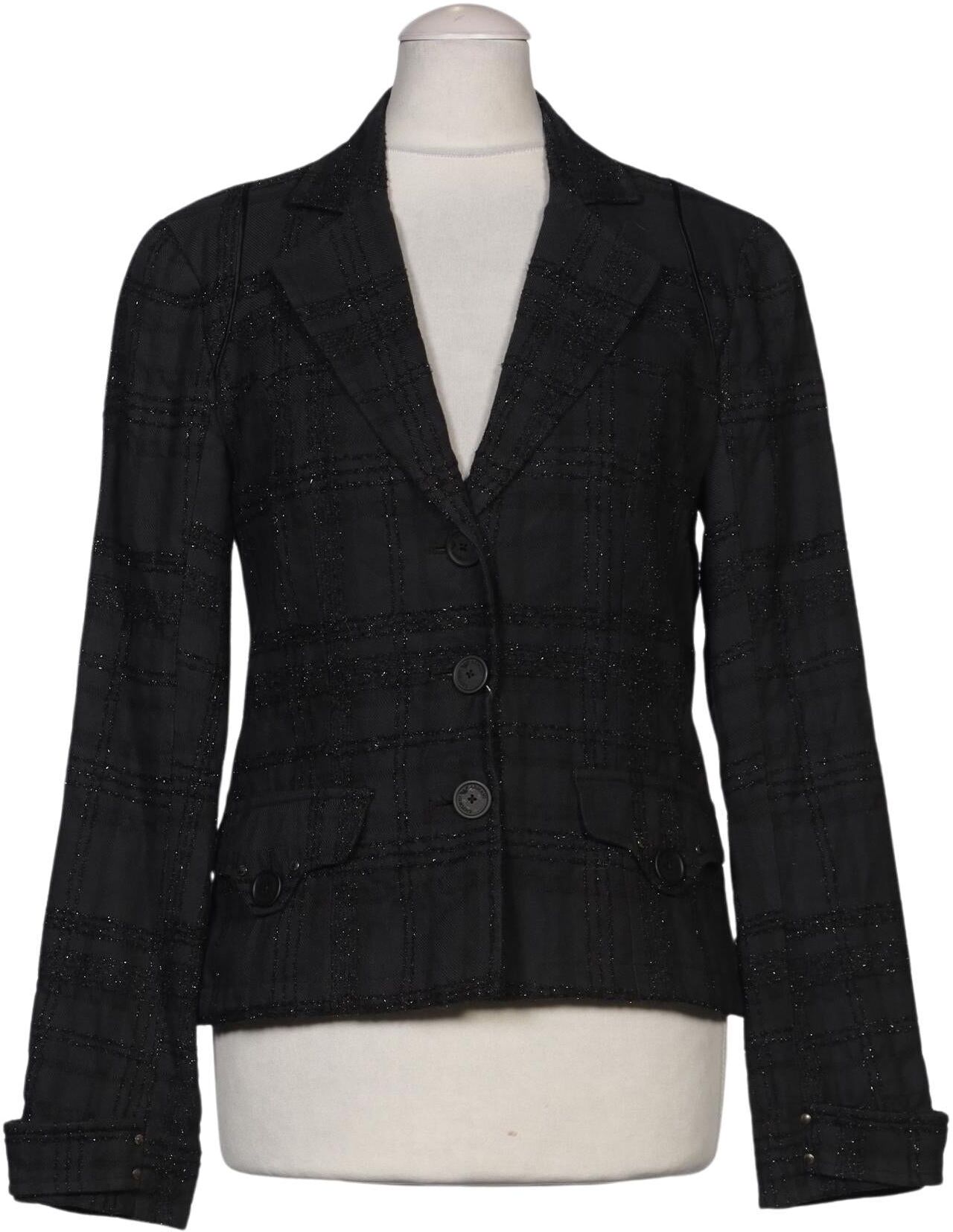 Giorgio Armani Emporio Armani Damen Blazer, Schwarz, Gr. EU 34, Baumwolle / Synthetik / Wolle - Second Hand
