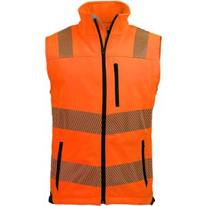 ASATEX Warnweste Prevent Softshell, signalorange-schwarz, Erwachsenenweste, DIN EN 20471, Größe M