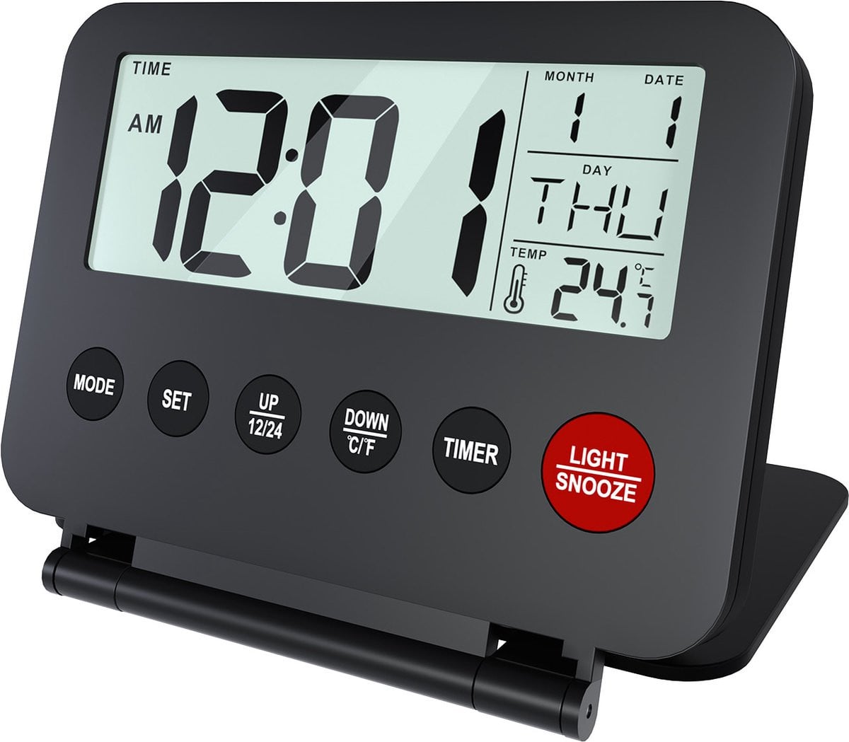 MMOBIEL Compacte Digitale Reiswekker - Zwart