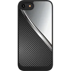 Nivocase Handyhülle für Apple iPhone 7 Hülle NIVOpure Case Schwarz Carbon Metall Stahl (Apple iPhone 7), Smartphone Hülle, Grau, Silber, Schwarz