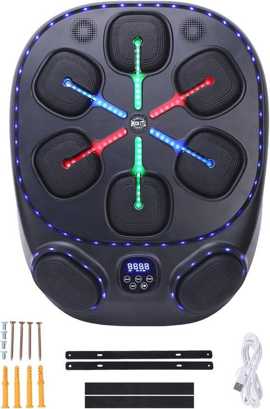 Smarte Musik-Boxmaschine - Wandmontierbares Boxgerät - Training zu Hause - Einstellbare Intensität - 61x48x11 cm - Grau