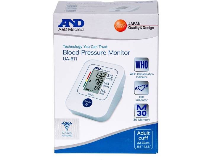 A&D Medical UA-611 - Bovenarm bloeddrukmeter - 30 geheugen plaatsen - Hartslag detectie