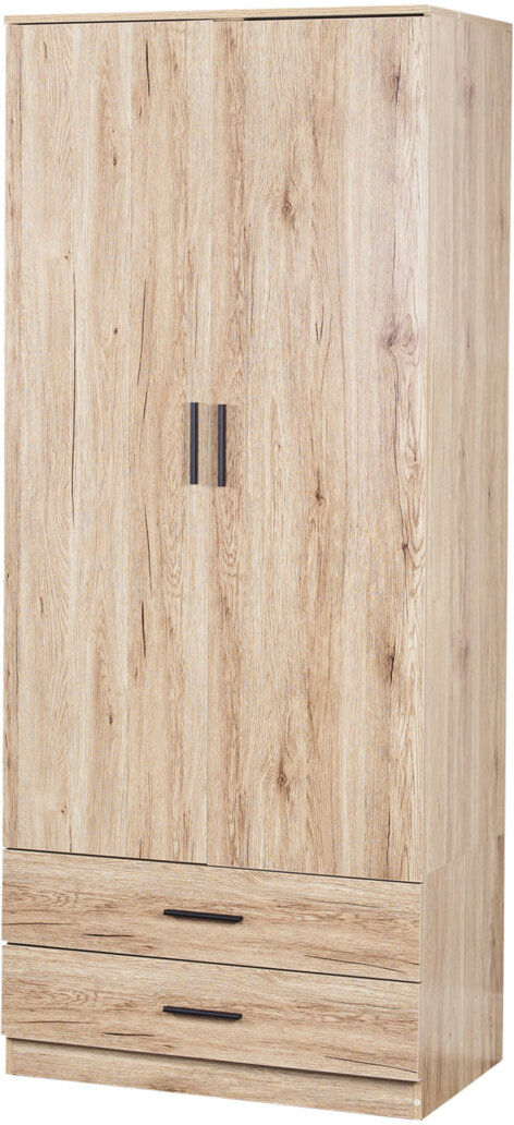 Ebern Designs Gianpietro 2 Door Wardrobe Oak 180cm H X 75cm W X 46cm D