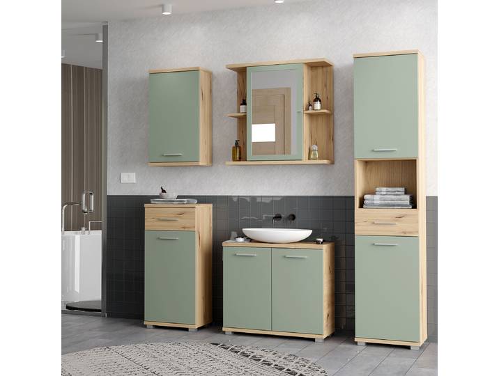 Armoire haute 40 x 184 x 29cm Vert/Marron