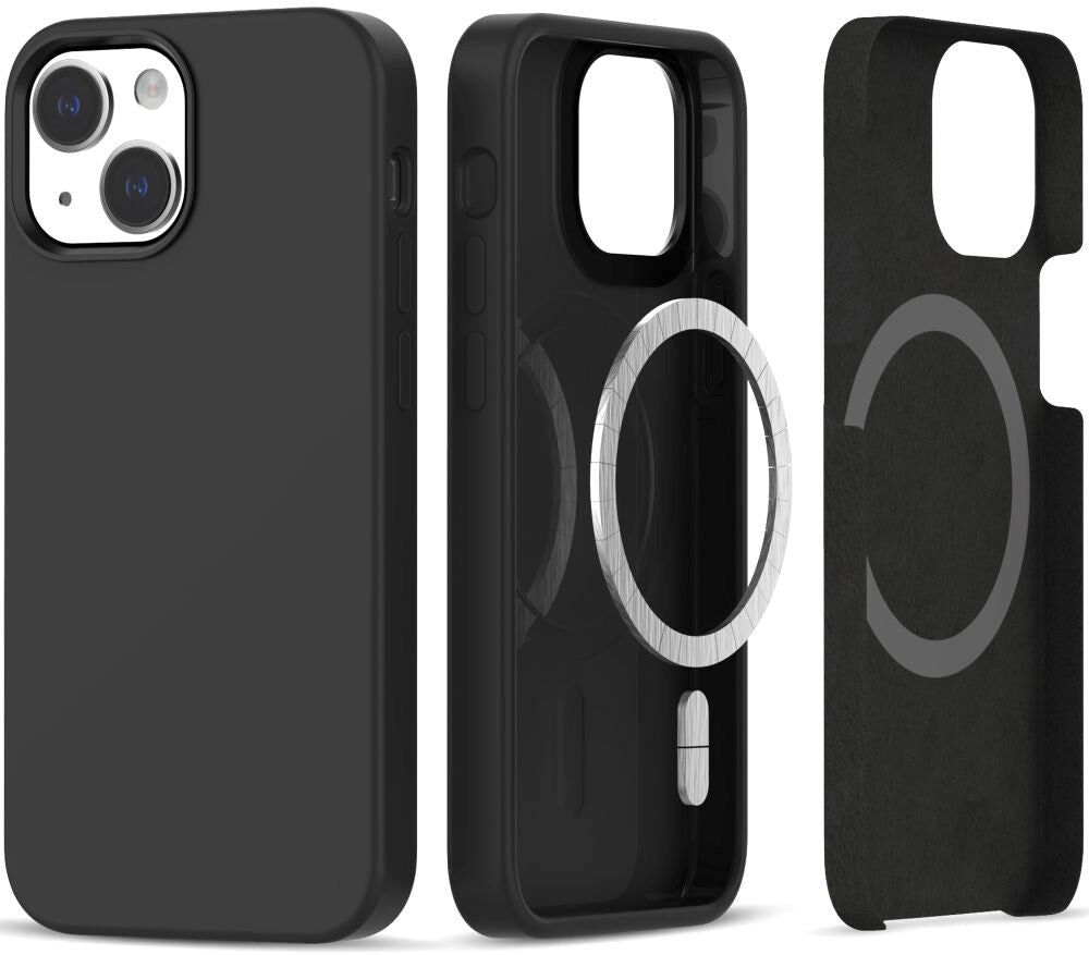 iPhone 14 / 13 Tech-Protect Silikone Bagside Cover - MagSafe Kompatibel - Sort