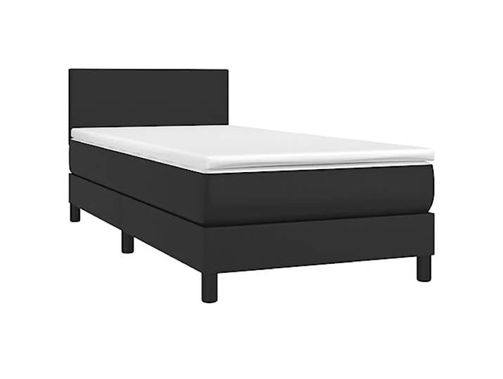 KTHLBRH Bettgestell Eiche Schwarz 90 x 190 cm, Spanplatte 6 Fächer, Lattenrost aus Sperrholz, für Gäste