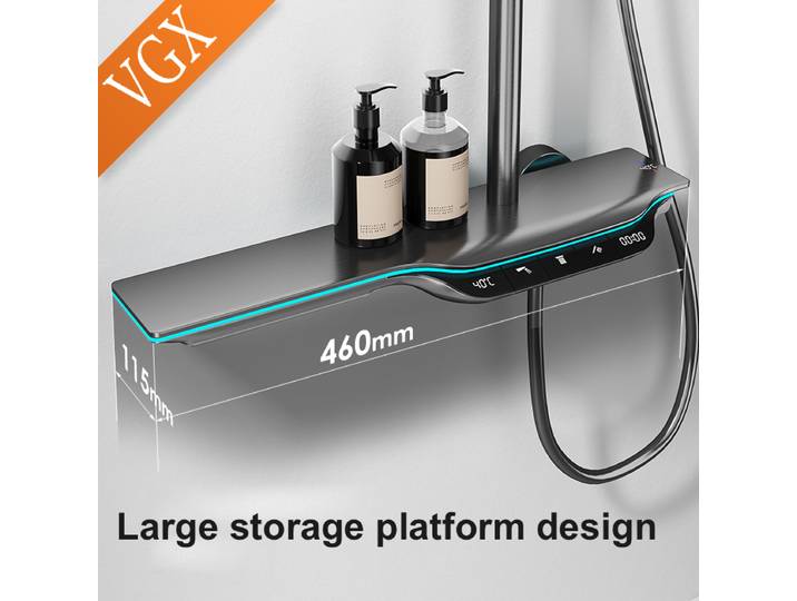Robinet de douche thermostatique VGX, robinet de douche intelligent numérique pour salle de bain, affichage de la température, mélangeur