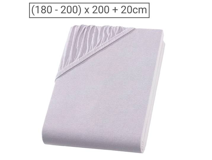 Topper Premium Qualitäts-Jersey Fixleintuch, 100% Baumwolle, silber, 200 x 200 cm