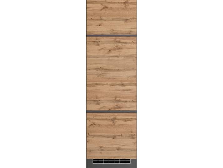 Kühlumbauschrank KOCHSTATION KS-Riesa , braun (wotaneiche), B:60cm H:200cm T:60cm, Holzwerkstoff, Schränke, Kühlumbauschrank, Breite 60 cm, MDF-Fronten