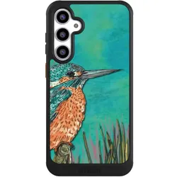 Nivocase Hülle für Samsung Galaxy S23 FE Handyhülle NIVOcore Case Schwarz Malerei Tiere Vogel (Samsung Galaxy S23 FE), Smartphone Hülle, Schwarz