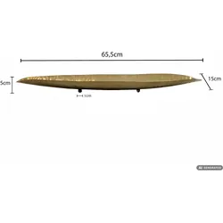 FineBuy, Dekoschale, Dekoschale Oval Aluminium Schale 65,5cm Tischdeko Metall Wohnaccessoire Modern