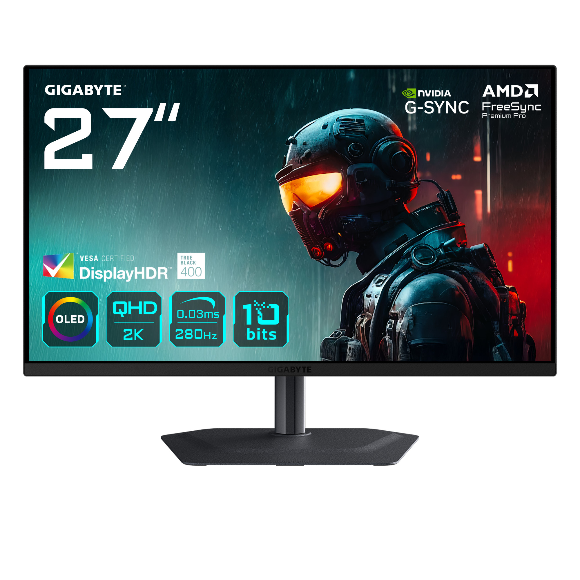 GIGABYTE MO27Q2A 27 Zoll WQHD QD-OLED Panel 16:9 280 Hz Gaming Monitor