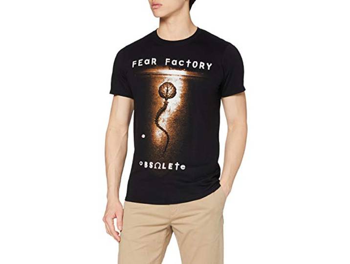 Plastic Head Mannen angst fabriek verouderde TSFB gestreepte kraag korte mouw T-shirt, Zwart, S
