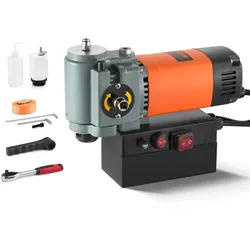 VEVOR Magnetbohrmaschine, Kernbohrmaschine 1300 W, flache tragbare Magnetbohrmaschine mit Kühlvorrichtung und Überlastschutz, Magnetpresse für Geräteinstallation, Industrie, Metallbearbeitung, Orange