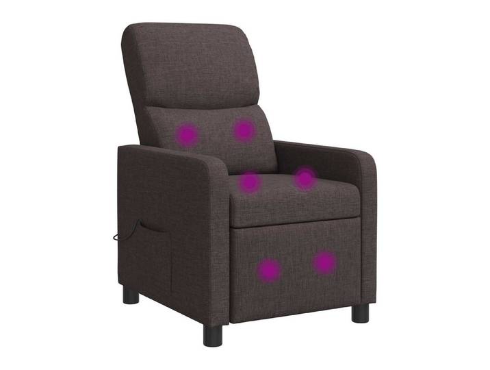 vidaXL Sessel Massage Relaxsessel Dunkelbraun Stoff (1-St)