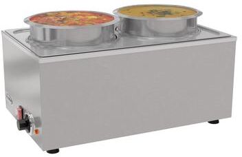 KoolMore 8 Qt. Stainless Steel Countertop Food Warmer, Soup Station, and Buffet Table Server with two Serving Sections