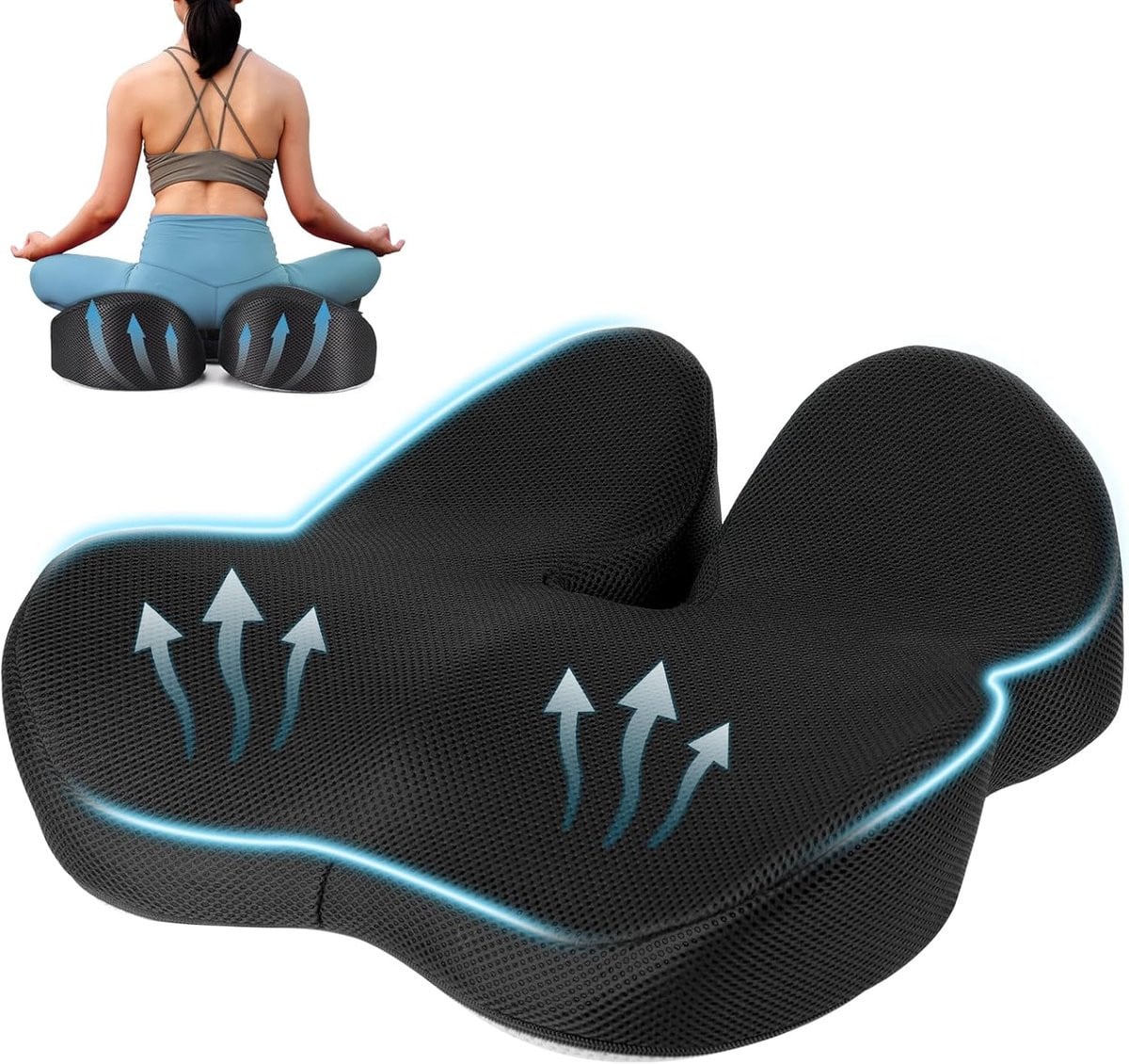 Ergonomisch Bureaustoelkussen van Traagschuim voor Verlichting van Ischiaspijn en Coccyx-klachten