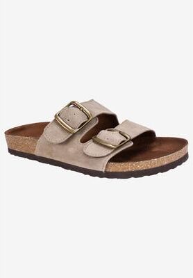Women's Helga Sandal by White Mountain in Light Taupe Suede (Size 5 M)