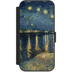 Nivocase Klapphülle für Apple iPhone 13 Handyhülle aus Kunst Leder NIVOflip schwarz Kunst Malerei (Apple iPhone 13), Smartphone Hülle, Schwarz