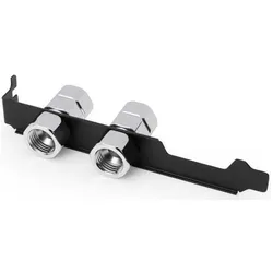 Alphacool ES PCIe-Steckplatzhalterung mit 2x G1/4" IT und Kabeldurchführung, PC Gehäuse Zubehör