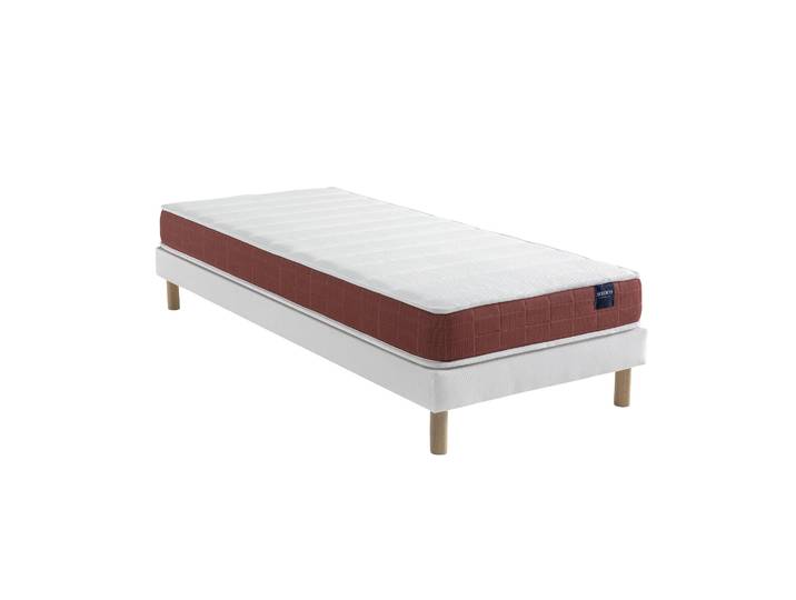 Ensemble matelas couchage latex, sommier Lune et pieds Crépuscule 400 - SOMEO 80x190