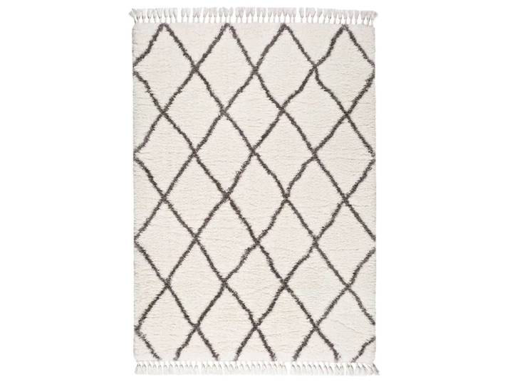 Tapis shaggy uni blanc 140x200 cm