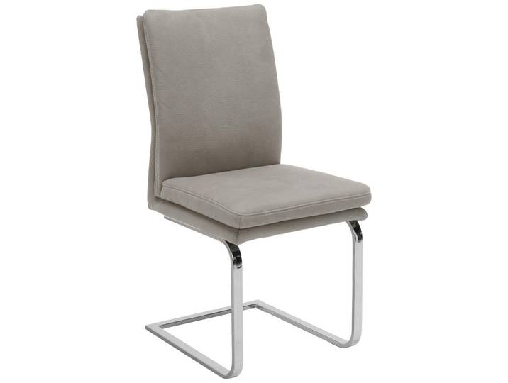 Novel Schwingstuhl, Chrom, Ecru, Metall, Uni, U-Form, 47x100x64 cm, Lederauswahl, Stoffauswahl, Esszimmer, Stühle, Esszimmerstühle, Schwingstühle