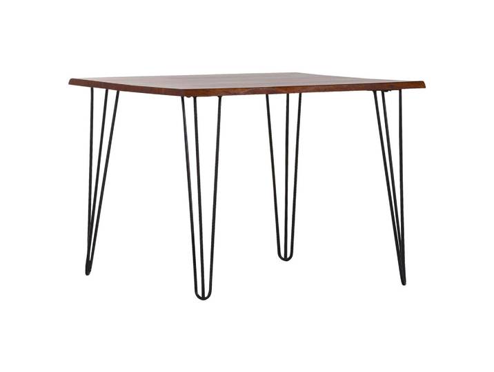 Milino Esstisch, Braun, Akazie, Holz, Akazie, massiv, rechteckig, Haarnadel, 100x76x100 cm, Esszimmer, Tische, Esstische, Baumkantentische