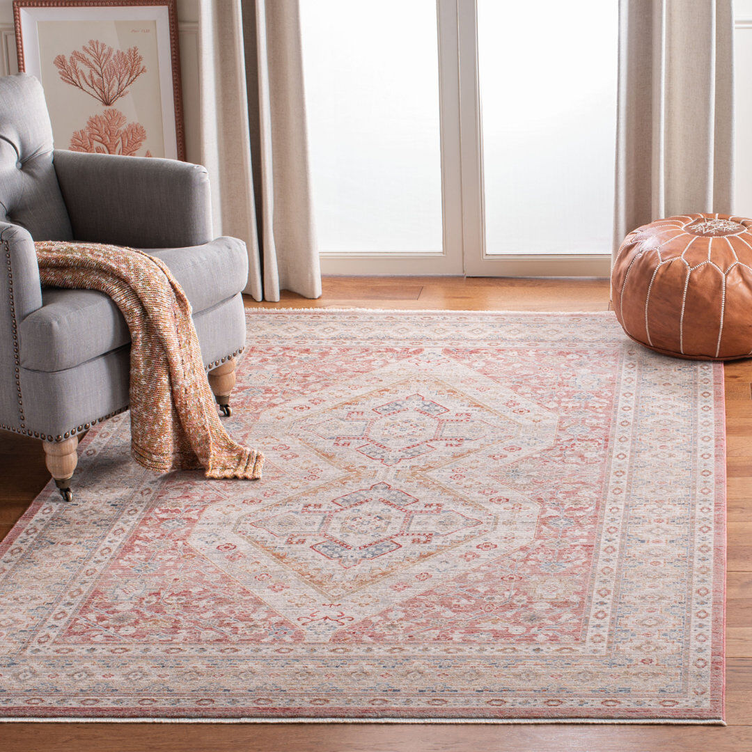 Bloomsbury Market Mayers Rectangle Oriental Area Rug Pink Rectangle 122 x 183 cm