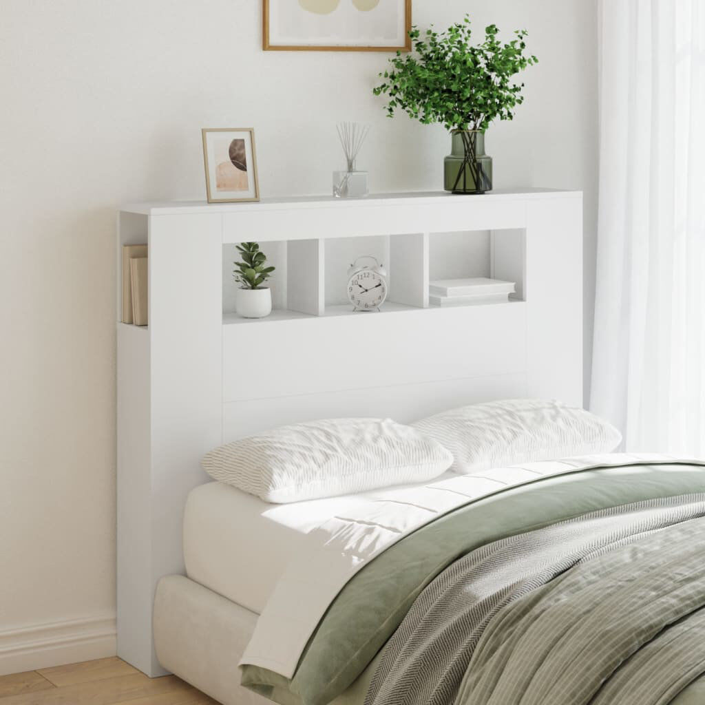 17 Stories Nevio Bookcase Headboard White 120 x 103.5 cm