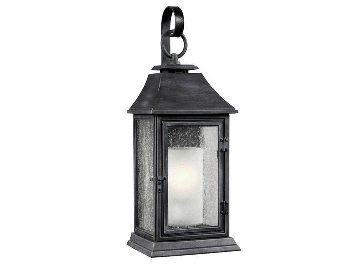 Elstead Lighting Aussenwandleuchte Shepherd, Zinkfarben, Kunststoff, Glas, 24.5x64x21.6 cm, RoHS, Lampen & Leuchten, Außenbeleuchtung, Außenleuchten