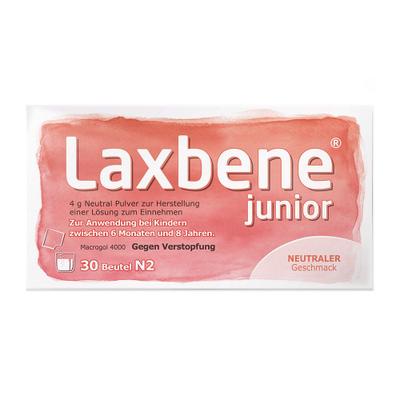Laxbene junior 4 g Neutral PLE Kdr.6 Mon.-8 Jahre 30x4 Pulver zur Herstellung einer Lösung zum Einnehmen