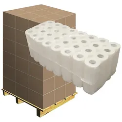 Küchenrollen Zellstoff hochweiß decorgeprägt, Palette Palette mit 24 Verpackungseinheiten je 32 Rollen, 3-lagig